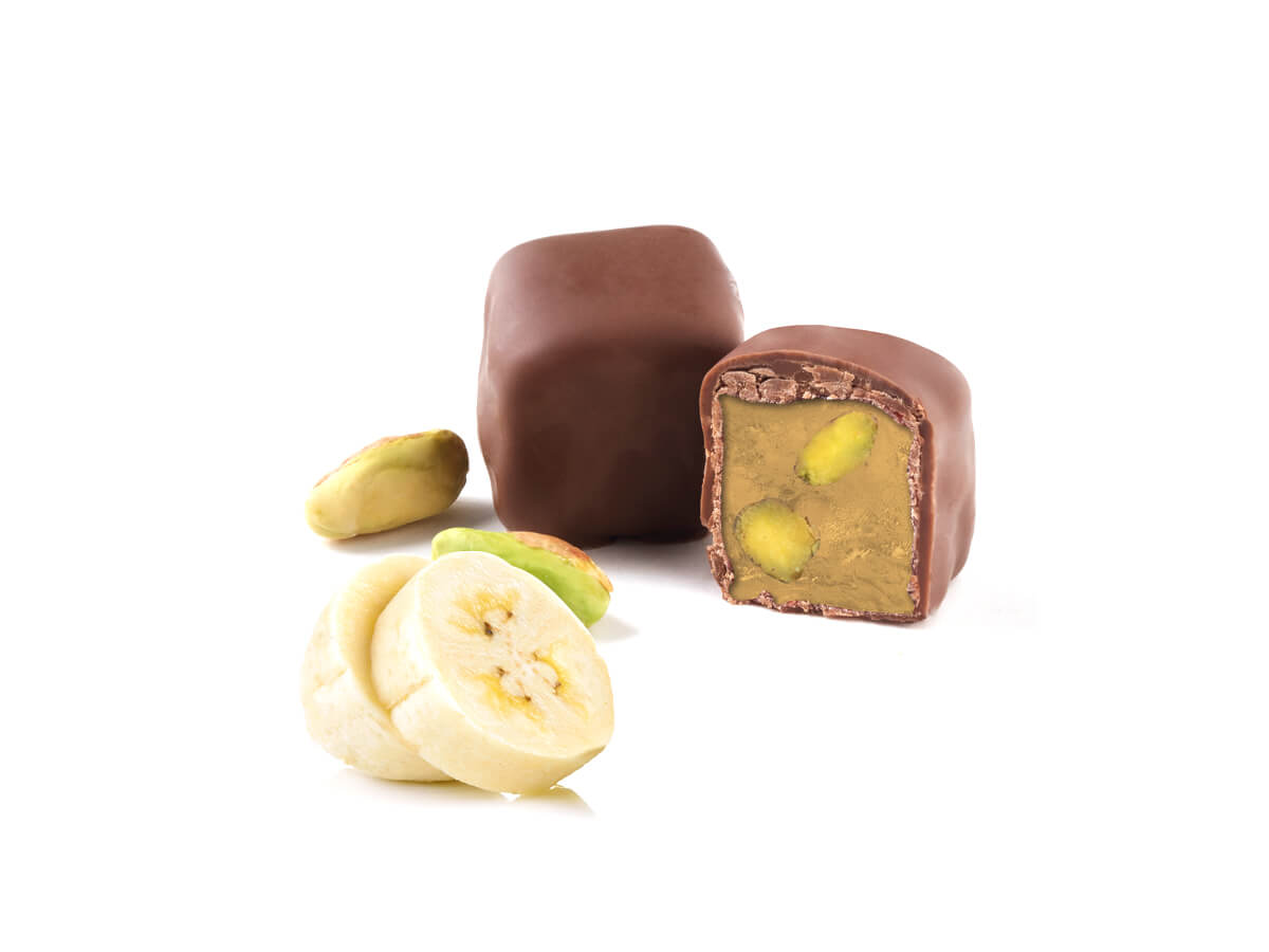 Chocolate-Coated Banana & Pistachio Turkish Delight
