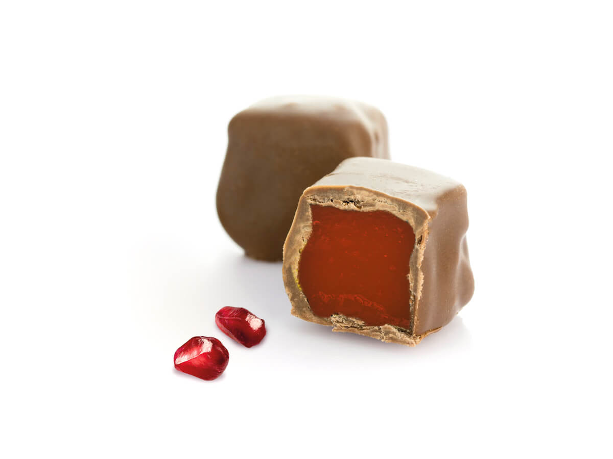 Chocolate-Coated Pomegranate Flavored Turkish Delight