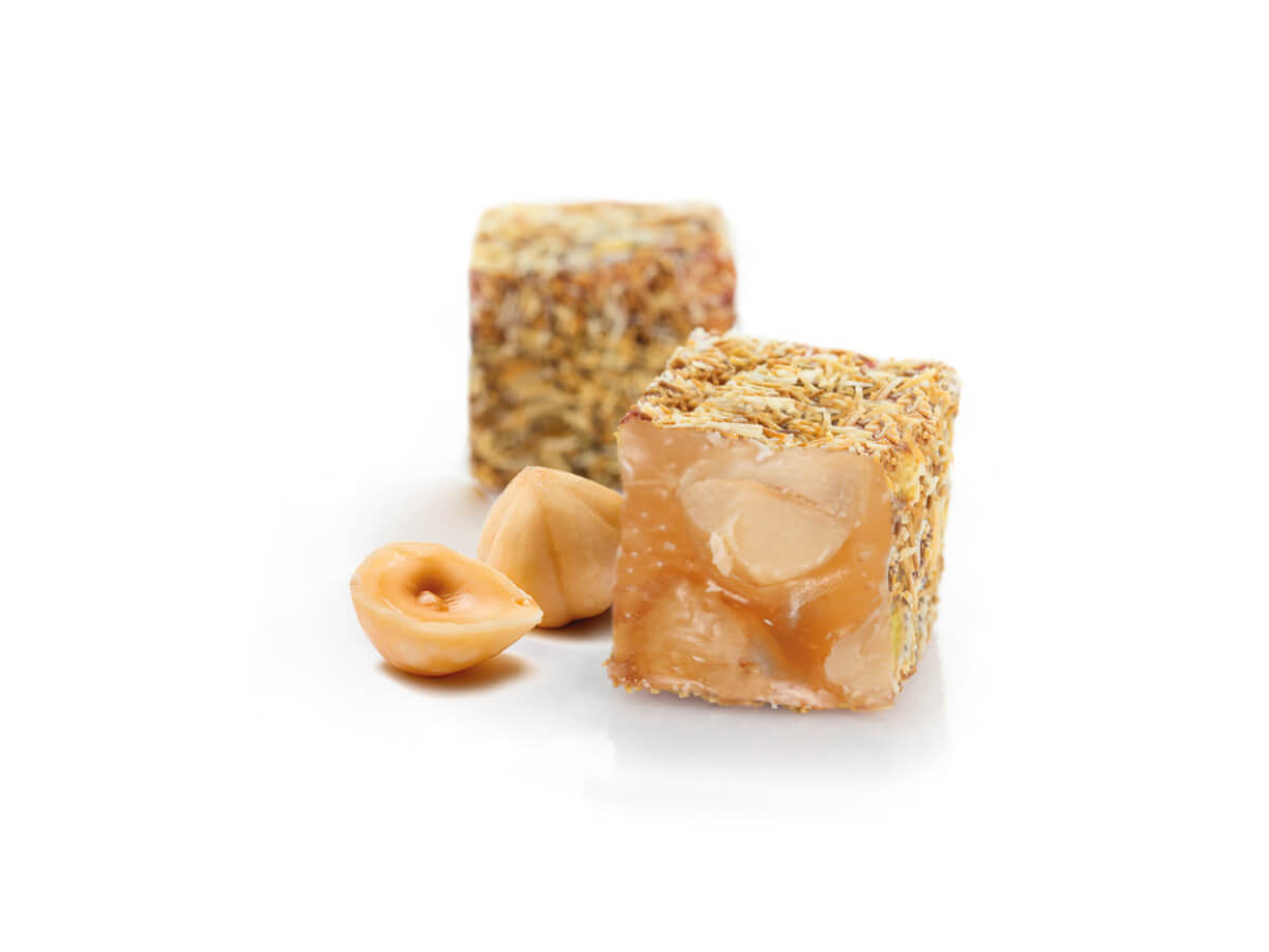 Vanilla Flavored Hazelnut Turkish Delight with Kadayif Coating