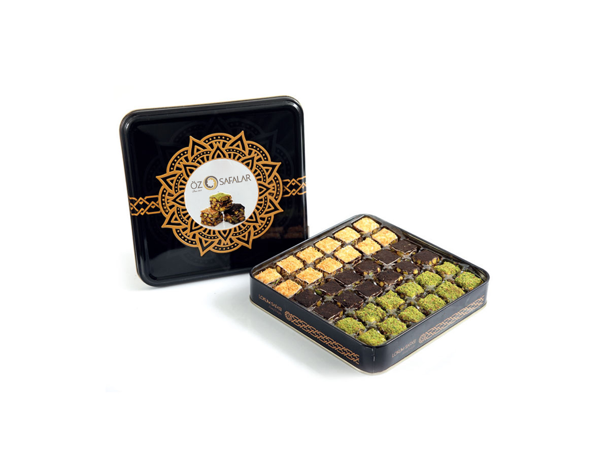 Mixed Gourmet Baklava Turkish Delight - Metal Box
