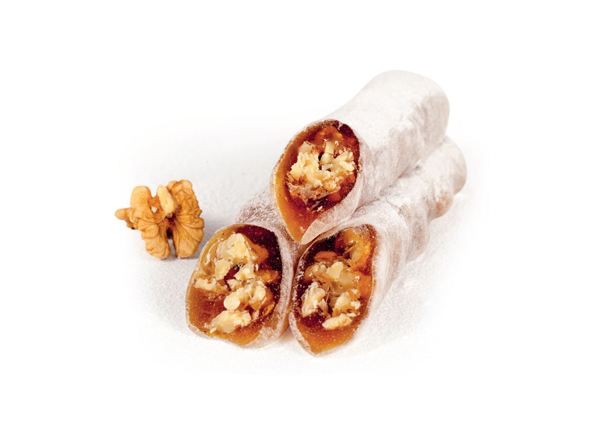 Coconut Turkish Delight Sausage with Powdered Sugar
